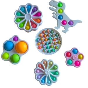 6pc Baby Colorful Pop It Fidget Toy Set